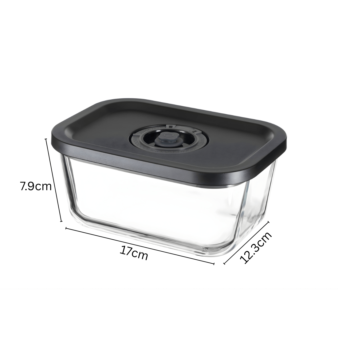 Rectangular Vacuum Glass Storage Container with Date Tracker Lid(800ml)