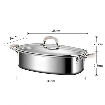 Premium Stainless Steel Food Steaming Pan