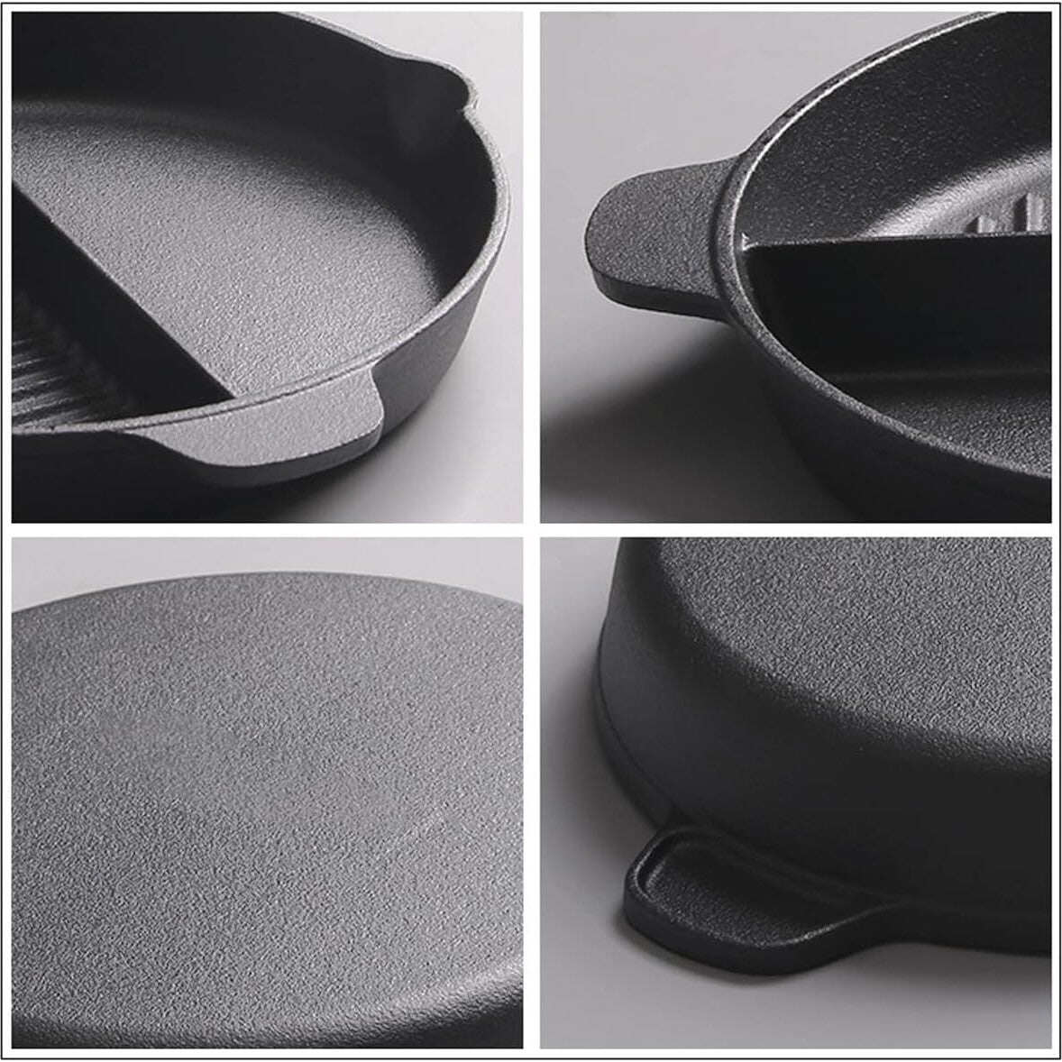Multi-Purpose Cast Iron Flat & Grooved Cooking Pan(32cm)