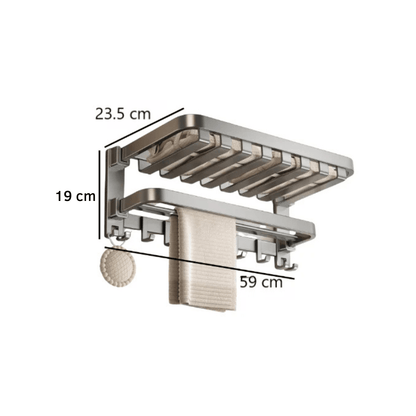Aluminum Space Saver Foldable Towel Rack (60cm)
