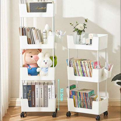 Multi-Layer Rolling Storage Trolley With Rotating Wheels