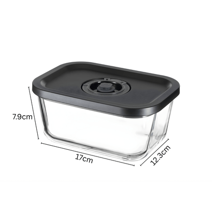 Rectangular Vacuum Glass Storage Container with Date Tracker Lid(800ml)