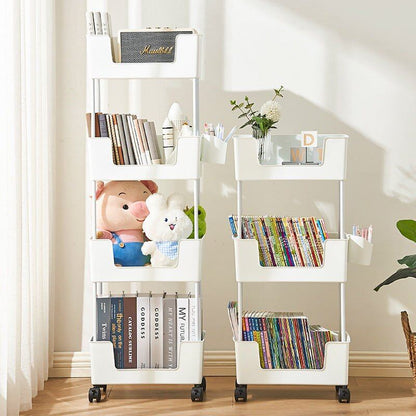 Multi-Layer Rolling Storage Trolley With Rotating Wheels