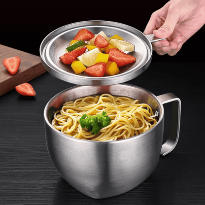 Multipurpose Stainless Steel Cooking Bowl with Lid