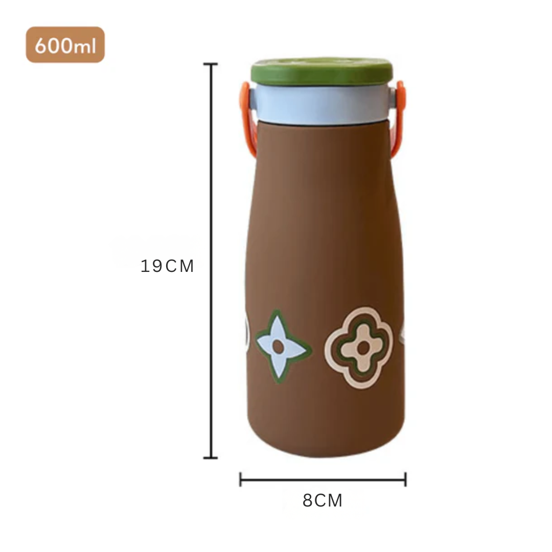 Portable Leakproof Stainless Steel Thermos Cup with Handle(600ml)