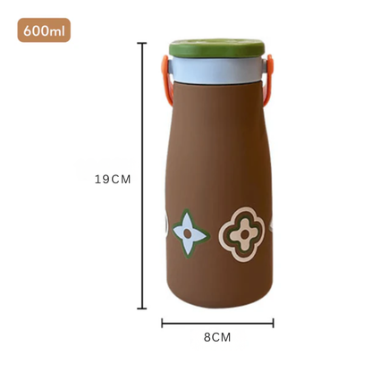 Portable Leakproof Stainless Steel Thermos Cup with Handle(600ml)