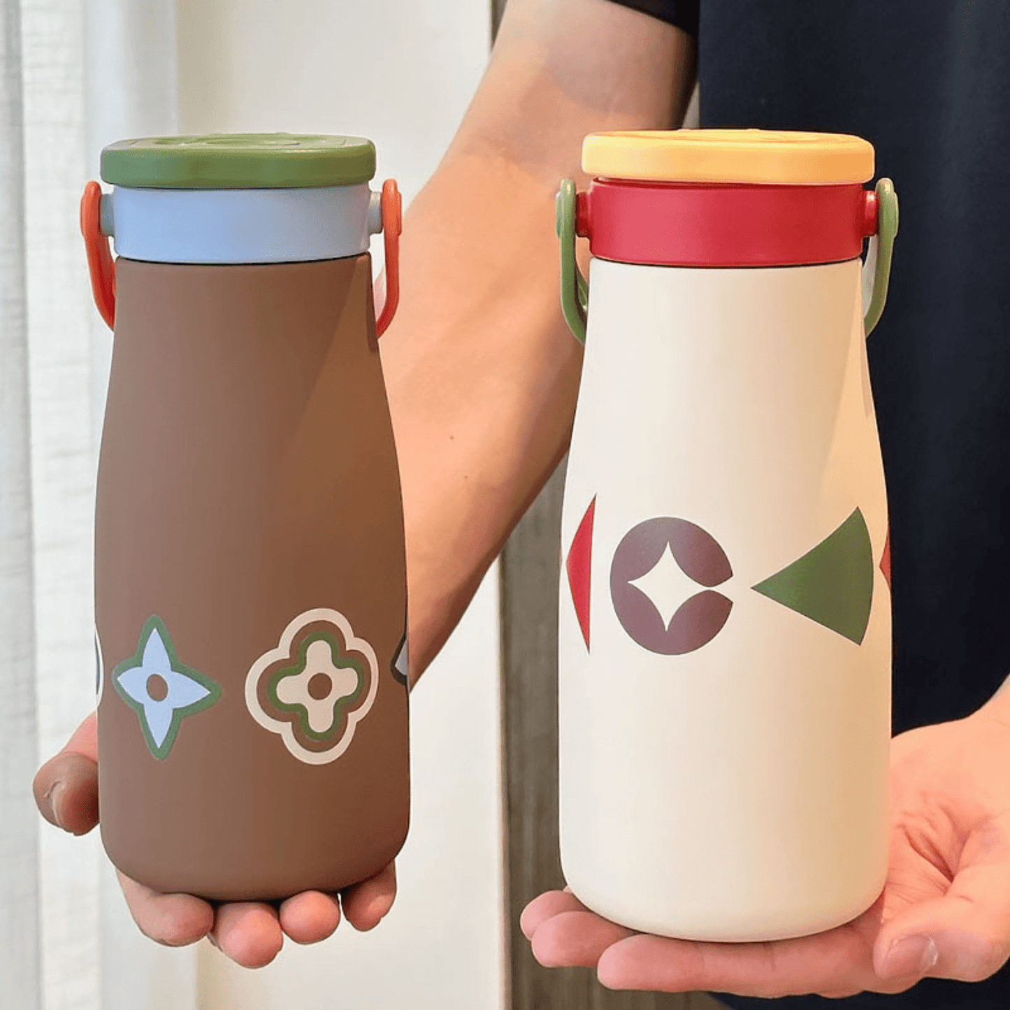 Portable Leakproof Stainless Steel Thermos Cup with Handle(600ml)