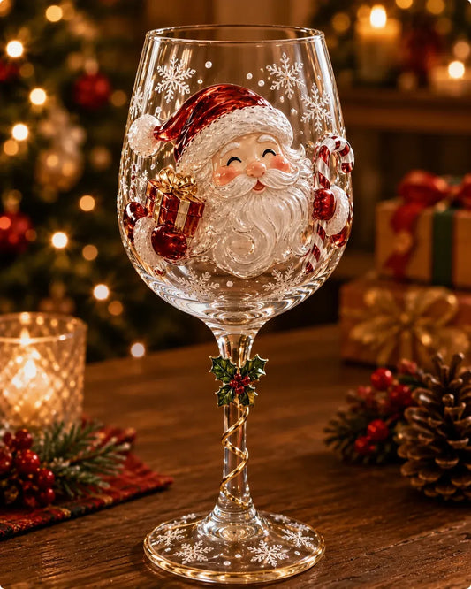 🔥 50% OFF🎁Christmas 3D Wine Glass Collection Gift Box Set✨