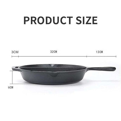 Multi-Purpose Cast Iron Flat & Grooved Cooking Pan(32cm)