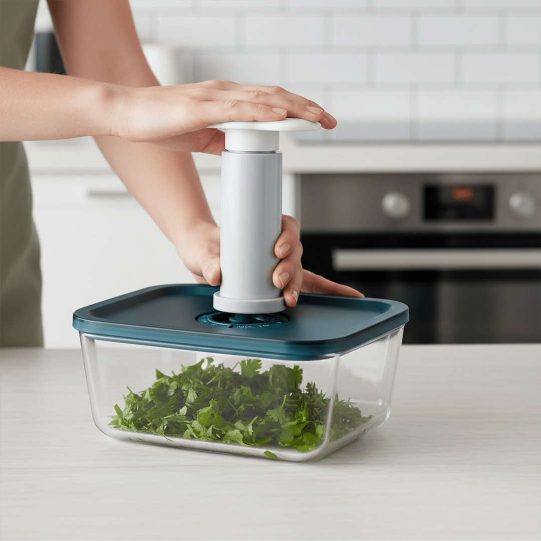 Rectangular Vacuum Glass Storage Container with Date Tracker Lid(800ml)