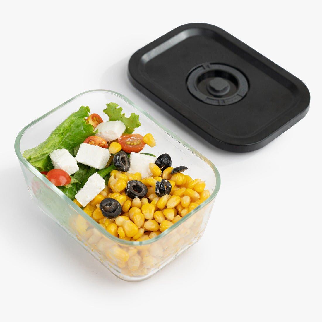 Rectangular Vacuum Glass Storage Container with Date Tracker Lid(800ml)