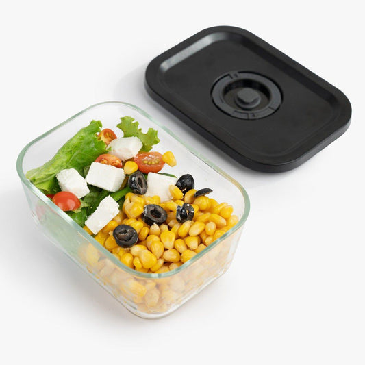 Rectangular Vacuum Glass Storage Container with Date Tracker Lid(800ml)