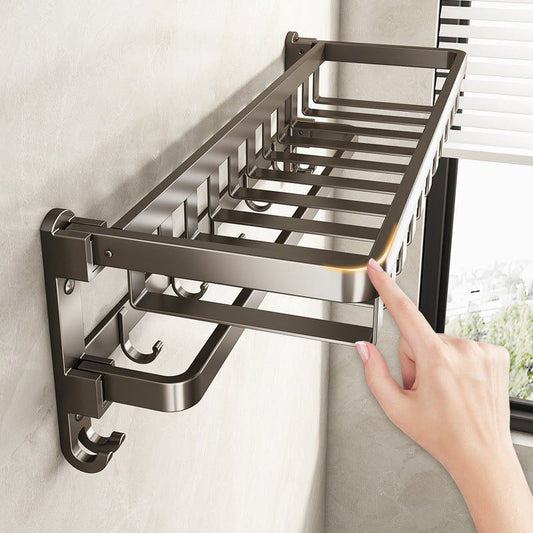 Aluminum Space Saver Foldable Towel Rack (60cm)