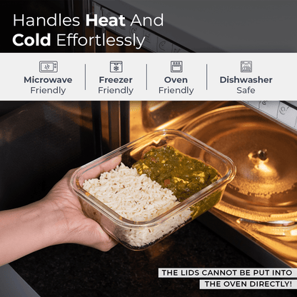 Rectangular Vacuum Glass Storage Container with Date Tracker Lid(800ml)