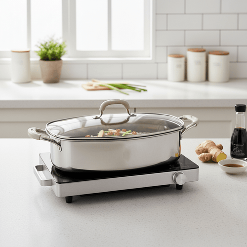 Premium Stainless Steel Food Steaming Pan