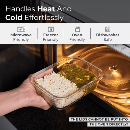 Premium Airtight Borosilicate Glass Food Container with Bamboo Lid(370ml)