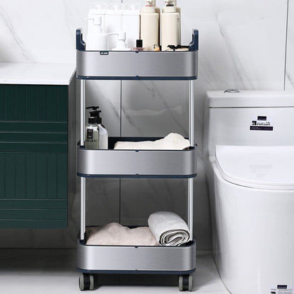 Slim 3-Tier Stainless Steel Storage Cart with Wheels