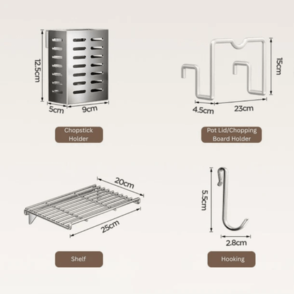 Clean Edge Stainless Steel Multi-Function Dish Rack Organizer