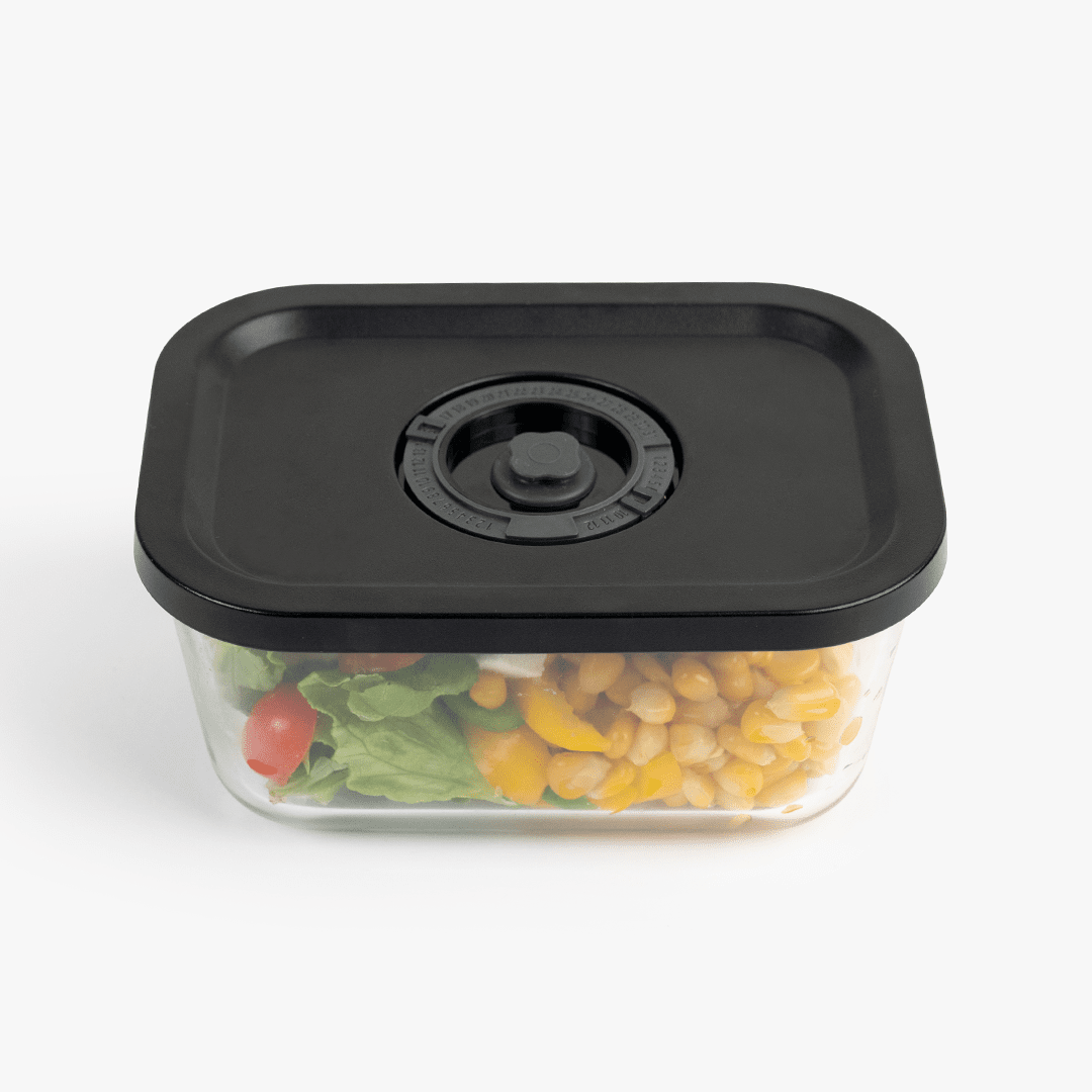 Rectangular Vacuum Glass Storage Container with Date Tracker Lid(800ml)