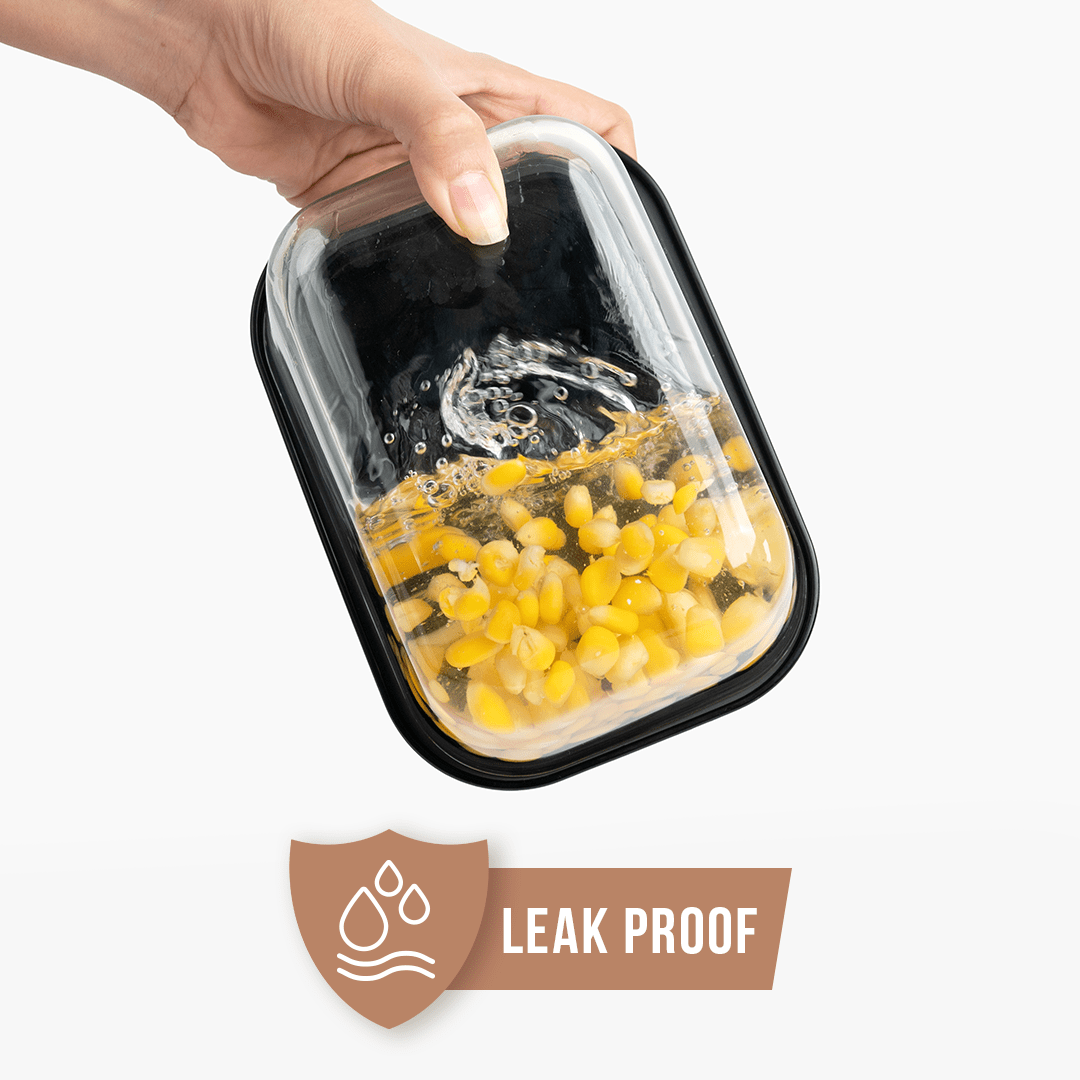 Rectangular Vacuum Glass Storage Container with Date Tracker Lid(800ml)